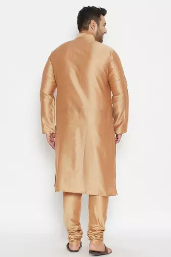 Gold viscose blend kurta pyjama set