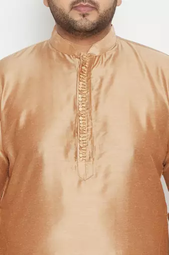 Gold viscose blend kurta pyjama set