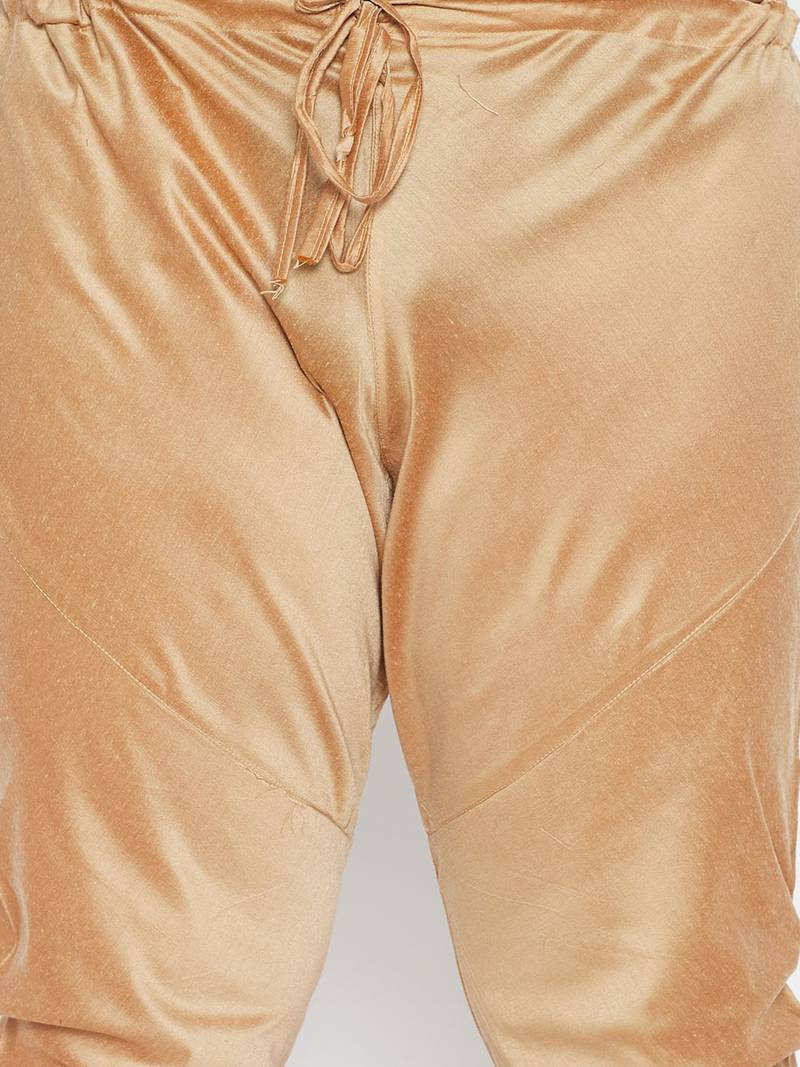 Gold viscose blend kurta pyjama set