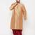 Men's rose gold and maroon viscose blend kurta and dhoti set
