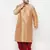 Men's rose gold and maroon viscose blend kurta and dhoti set
