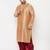 Men's rose gold and maroon viscose blend kurta and dhoti set