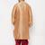 Men's rose gold and maroon viscose blend kurta and dhoti set