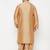 Men's rose gold silk blend kurta and dhoti set