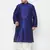 Men's blue and white silk blend kurta and dhoti set
