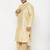 Men's gold silk blend kurta and dhoti set