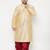 Men's gold and maroon silk blend kurta and dhoti set