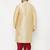 Men's gold and maroon silk blend kurta and dhoti set