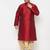 Men's maroon and gold silk blend kurta and dhoti set