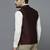 Men maroon solid nehru jacket with self shine