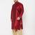 Men's maroon and gold silk blend kurta and dhoti set