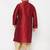 Men's maroon and gold silk blend kurta and dhoti set