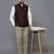 Men maroon solid nehru jacket with self shine