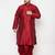 Men's maroon silk blend kurta and dhoti set