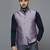 Men lavender solid nehru jacket with self shine