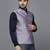 Men lavender solid nehru jacket with self shine