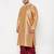 Men's rose gold and maroon silk blend kurta and dhoti set