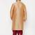 Men's rose gold and maroon silk blend kurta and dhoti set