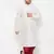 Men's white and maroon silk blend kurta and dhoti set