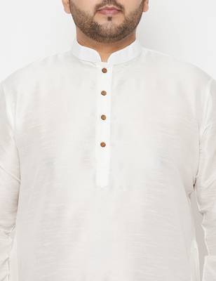 Men's white and maroon silk blend kurta and dhoti set 4