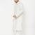 Men's white silk blend kurta and dhoti set
