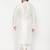 Men's white silk blend kurta and dhoti set