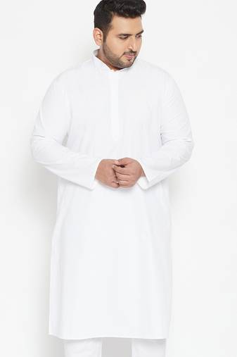 Men's white silk blend kurta