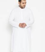 Men's white silk blend kurta