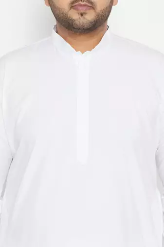 Men's white silk blend kurta