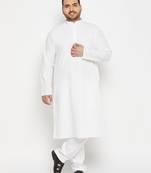 Men's white pure cotton kurta pyjama set