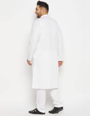 Men's white pure cotton kurta pyjama set 3