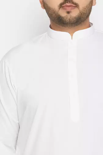 Men's white pure cotton kurta pyjama set