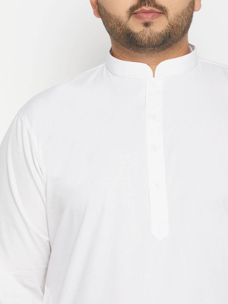 Men's white pure cotton kurta pyjama set