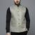 Men pista green ethnic motif jacquard nehru jacket