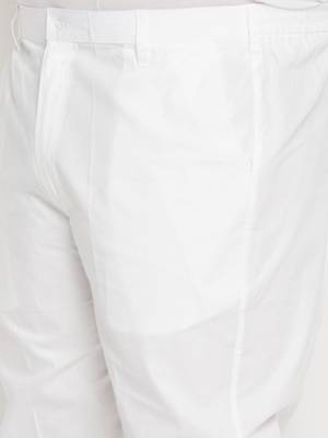 Men's white pure cotton kurta pyjama set 5