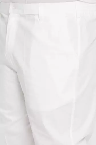 Men's white pure cotton kurta pyjama set