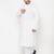 Men's white cotton blend kurta pyjama set