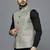 Men pista green ethnic motif jacquard nehru jacket
