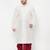 Men's white and maroon silk blend kurta and dhoti set
