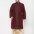 Men's wine and gold silk blend kurta and dhoti set