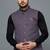 Men lavender ethnic motif jacquard nehru jacket