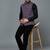 Men lavender ethnic motif jacquard nehru jacket