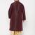 Men's wine and gold silk blend kurta and dhoti set