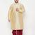 Men's gold and maroon silk blend kurta and dhoti set