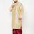 Men's gold and maroon silk blend kurta and dhoti set