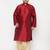 Men's maroon and gold silk blend kurta and dhoti set