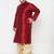 Men's maroon and gold silk blend kurta and dhoti set