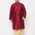 Men's maroon and gold silk blend kurta and dhoti set
