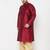 Men's maroon and gold silk blend kurta and dhoti set
