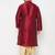 Men's maroon and gold silk blend kurta and dhoti set